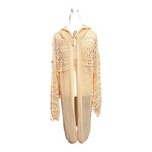 POL Crochet Knit Hooded Cardigan – One Size Fits All